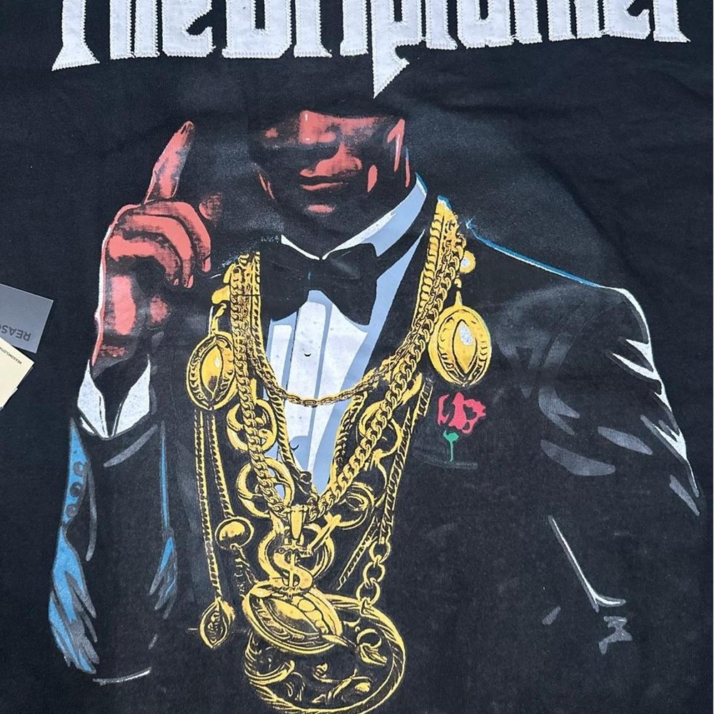 Reason Brand The Dripfather Graphic T-Shirt Mens 3XL Black Embroidered Hip Hop